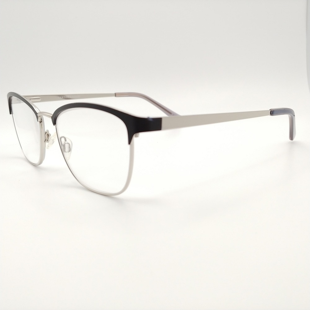 Lenton and Rusby Eyeglasses Women 52-16-140 Black Silver Browline Frames LR5019